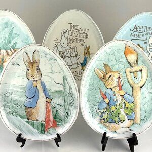 Pottery Barn Kids Beatrix Potter Peter Rabbit Egg Plates Set of 4 Melamine